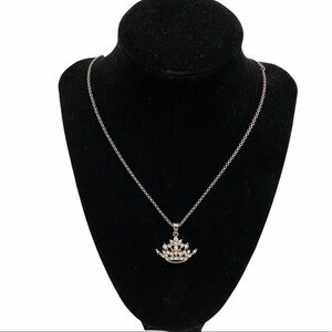 Crystal Tiara Necklace Silver Tone 18”-20”